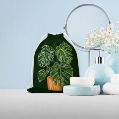 Green Plant Drawstring Storage Bag Double