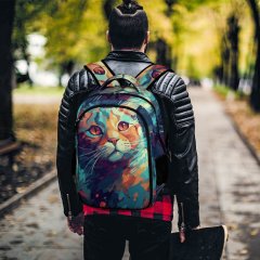 Art Colorful Cat Backpack