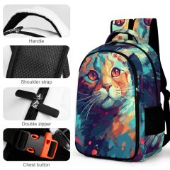 Art Colorful Cat Backpack