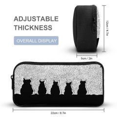 Black & White Cat Pencil Pouch/Makeup Bag