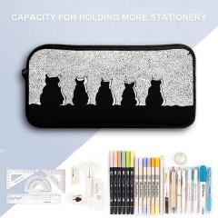 Black & White Cat Pencil Pouch/Makeup Bag