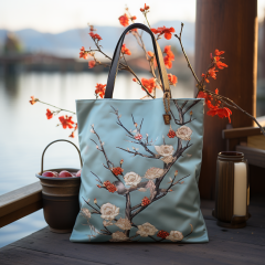 Microfiber canvas bag with floral pattern