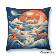 Custom Art Pure Cotton Cushion Cover Starry Sky Theme Decorative Pillow Case For Home Sofa or Bed