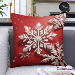 Pure Cotton Christmas Style Cushion Cover With Snowflake Pattern Washable Sofa Cushion/Seat Covers Decorative Square Cushion Covers