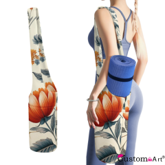 Canvas Yoga Mat Storage Bag That Can Be Customized Pattern,Exercise Yoga Mat Carrier Multi-Functional Storage Bag.