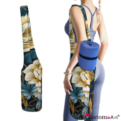 Canvas Yoga Mat Storage Bag That Can Be Customized Pattern,Exercise Yoga Mat Carrier Multi-Functional Storage Bag.