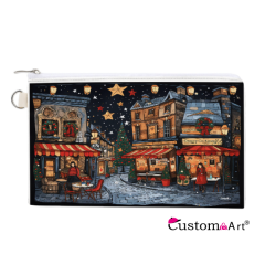 Customizable colorful pattern fashionable zipper canvas wallet, washable multi-functional wallet stationery bag