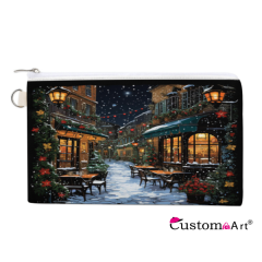 Customizable colorful pattern fashionable zipper canvas wallet, washable multi-functional wallet stationery bag