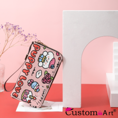 Monedero personalizado con dibujos animados para cachorros, bolso de mano antidesmagnetización para mujer, billetera portátil multifuncional con ranura para múltiples tarjetas