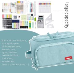 Supplier large capacity beautiful heavy-duty canvas pencil case for school supplies