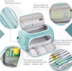 Supplier large capacity beautiful heavy-duty canvas pencil case for school supplies