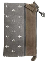 Supplier high quality exquisite retro grey coin purse card bag mobile phone storage bag for travel