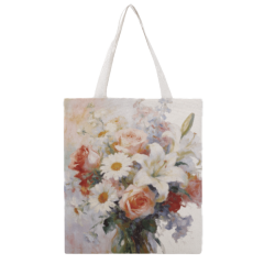Spring&Summer floral print tote Bag | Natural and Eco-friendly, Comfortable and Durable | Customizable