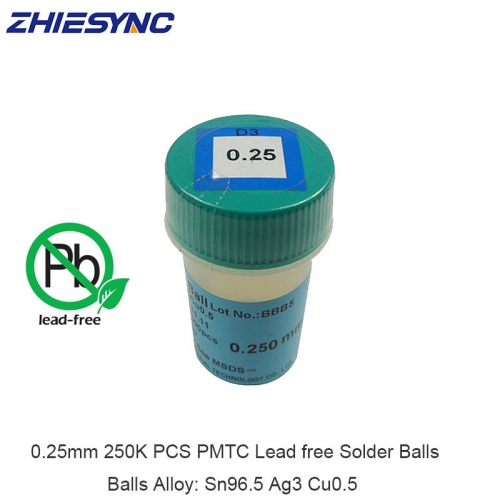 Lead-free 250K PCS PMTC 0.25mm Solder BGA Balls Solderball For BGA Reballing