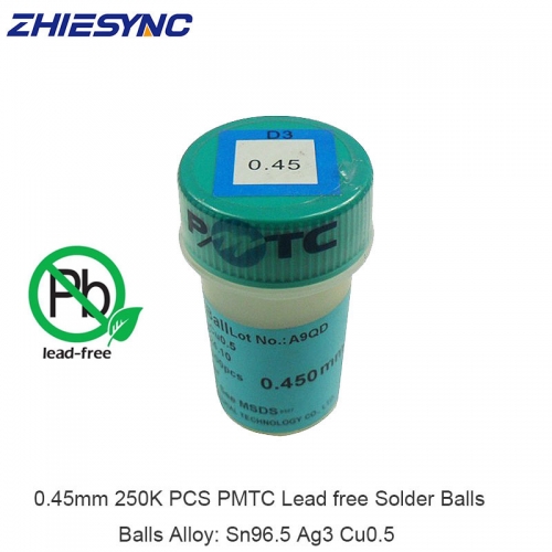 Lead-free 250K PCS PMTC 0.45mm Solder BGA Balls Solderball For BGA Reballing