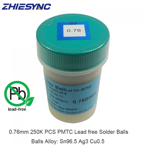 Lead-free 250K PCS PMTC 0.76mm Solder BGA Balls Solderball For BGA Reballing