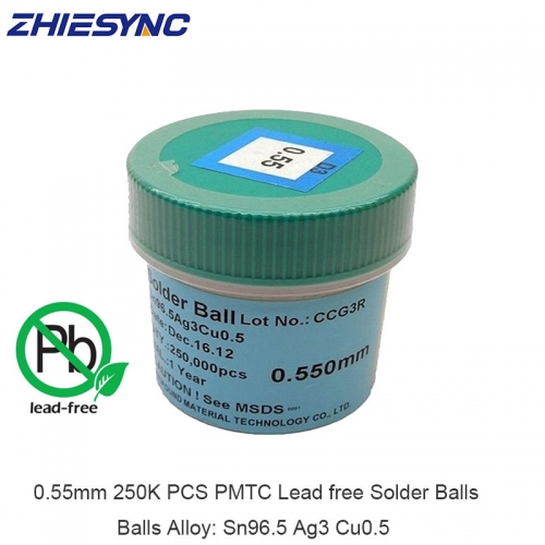 Lead-free 250K PCS PMTC 0.55mm Solder BGA Balls Solderball For BGA Reballing