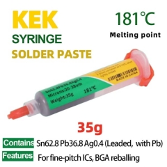 Leaded Solder Paste Sn62.8 Pb36.8 Ag 0.4 181℃ Melting Point 35g Tin Solder Scream With Syringe And Needle