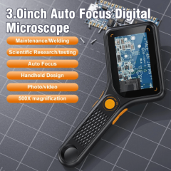 Digital Microscope Handheld 3.0 inch IPS Color Screen Autofocus 2MP 500X Coin Video Microscopes 500x Magnification for Circuit Boards Repair Jewelry Watch