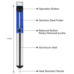 Aluminum Metal Desoldering Pen Pump Suction Tin Solder Sucker Pen Removal Vacuum Desolder Pump