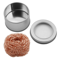 Desoldering Soldering Iron Tip Cleaner Ball Cleaning Ball Mesh Filter Cleaning Nozzle Tip Copper Wire Metal Dross Box