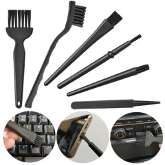 6 in 1 Black Keyboard Cleaning Brush Kit Small Computer Dust Brush Cleaner Anti Static Brush For Electronics Set For Laptop USB Household Cleaning Tool