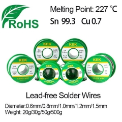 KEK lead-free solder wire ROHS small roll tin wire 20/30/50/100g Rosin Flux-cored Smoke Less Cleaning-free Welding Wire