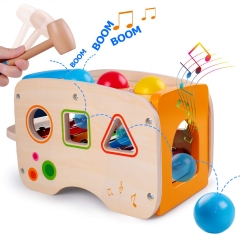 rolimate Hammering Pounding Toys Wooden Educational Toy Xylophone Shape Sorter, Birthday Gift for 1 2 3+ Years Boy Girl Baby Toddler Kids Developmental Montessori Learning Block Ball Toy Fine Motor