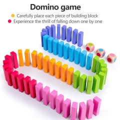 rolimate Wood Stacking Game Wobbly Tower Pisa Tower Building Blocks Game Dominoes 4 in1 Montessori Learning Toys Family Game Christmas Games for Kids and Adults with Storage Bag