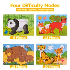 Wooden Jigsaw Puzzle for Kids Best Gift for 3 4 5 Year Old Boys and Girls Animals Preschool Puzzles for Toddler with Metal Box