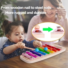 rolimate Hammering Pounding Toys Wooden Educational Toy Xylophone Shape Sorter, Birthday Gift for 1 2 3+ Years Boy Girl Baby Toddler Kids Developmental Montessori Learning Block Ball Toy Fine Motor