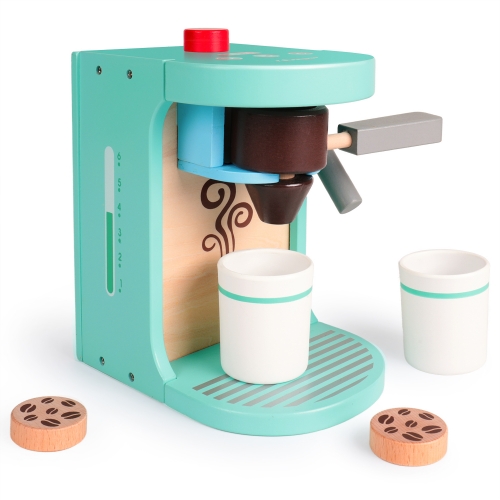 rolimate Kitchen Toy Wooden Coffee Machine Toy, Early Educational Toy Kitchen Sets Encourages Imaginative Play Kitchen Role Play Montessori Preschool Toy Best Gift for 2 3 4+ Years Boy Girl Toddler