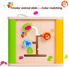 rolimate Wooden Activity Cube Best Birthday for 1 2 3 4 Year Old Boy Girl Babys Shape Sorter Toy Activity Center Preschool Toys for Children Kid Toddler Travel Toys