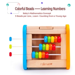 Wooden Activity Cube Best Birthday Christmas Gifts for Kids 1 Year + Boy Girl Toddler Baby Activity Play Centers Shape Sorter Toy for Toddlers Developmental Educational Toy Babys First Christmas