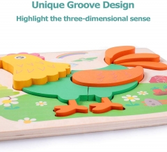 Rolimate Wooden Puzzles for Toddlers - Rooster Pattern Animal Jigsaw Puzzles for 3 4 5 Years Old Boys & Girls,Early Educational Preschool Montessori Toys for Birthday Gift,Learning Travel Toy