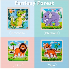 Rolimate Wooden Jigsaw Puzzles for Toddlers Age 2 3 4 5 Year Old, Preschool Animals Puzzles Set for Kids Children, Shape Color Learning Educational Puzzles Toys for Boys and Girls (4 Pack)