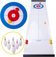 rolimate Curling Game Shuffleboard Family Games for Kids and Adults, Board Games with 8 Rolllers 6 Bowling, Birthday Gifts for 3 4 5+ Kids Travel Game Compact Storage