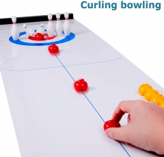 rolimate Curling Game Shuffleboard Family Games for Kids and Adults, Board Games with 8 Rolllers 6 Bowling, Birthday Gifts for 3 4 5+ Kids Travel Game Compact Storage