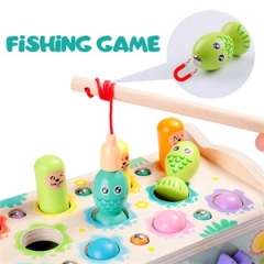 rolimate Hammering Pounding Toy Hamster Toy Xylophone Fishing Magnet Game, Montessori Early Educational Fine Motor Skill Toy , Best Birthday Gift for 3 4 5+ Years Boys Girls (2 Hammers Included)