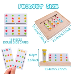 Rolimate Preschool Learning Toys Four-Color & Shape Sorting Puzzle Matching Brain Teasers Logic Games Montessori Educational Wooden Toys for Kids Child Boys Girls Age 3 4 5 6 7 Years Old Family Game