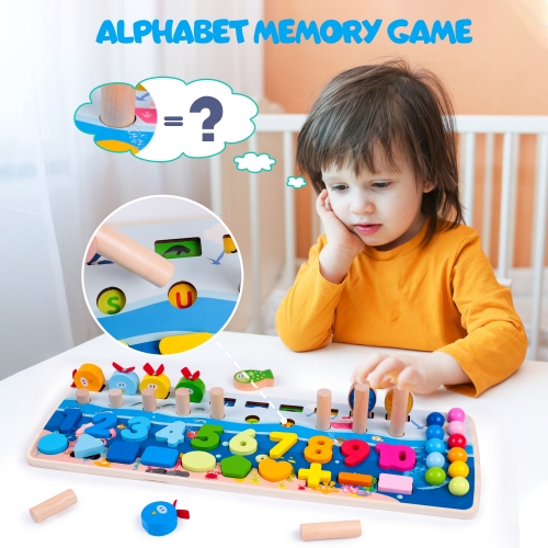 Wooden Magnetic Fishing Game Toy, Alphabet & Number Recognition Early  Education Puzzle Toy