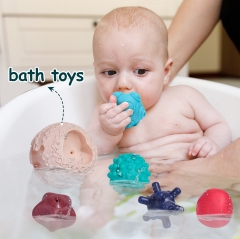 Rolimate Textured Sensory Ball Set, Baby Bath Ball Toys with Bright Color and Multi Shape, Learning Early Educational Toys for 0+ Months Toddlers Boys and Girls (6 in 1)