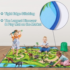 Dinosaur Toys - 14 Realistic Dinosaur Figures, Educational Dinosaur Playset with Activity Play Mat & Trees for Creating a Jurassic Dinosaur World, for Boy & Girl Aged 3 4 5 6 7+ Years