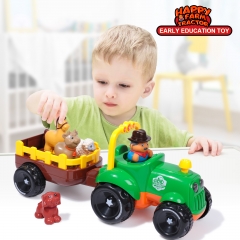 rolimate Kids Toys Farm Truck Tractor with Detachable Farmer & Animals, Musical Tractor with Light & Animal Sound Effect, Best Gifts for 1 2 3 Year Old Boys Girls Toddlers (Green)