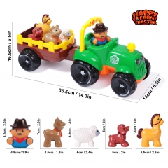 rolimate Kids Toys Farm Truck Tractor with Detachable Farmer & Animals, Musical Tractor with Light & Animal Sound Effect, Best Gifts for 1 2 3 Year Old Boys Girls Toddlers (Green)