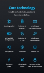 Cerradura de puerta digital sin llave inteligente con huella dactilar