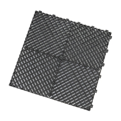 Rigid PP Garage Interlocking Floor Tile, 400x400mm Carwash Floor Tile With Drainage Hollows