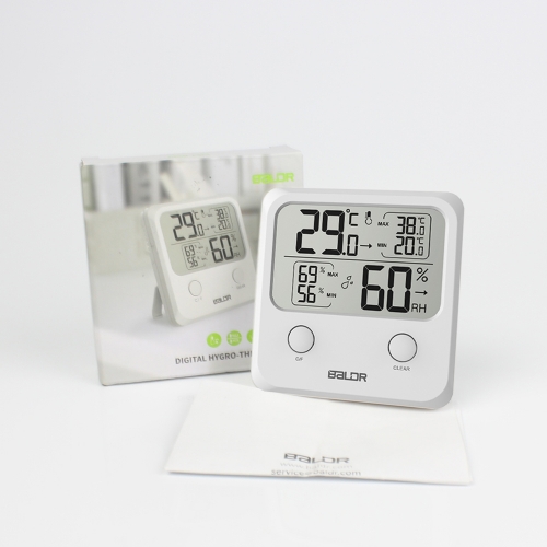 Baldr Digital Mini Hygrometer & Indoor Thermometer - Monitor Room Temperature & Humidity with A Hydrometer, Humidity Sensor, & Indoor Thermometer