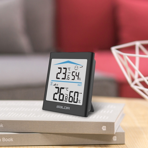 INDOOR/OUTDOOR THERMOHYGROMETER WITH BACKLIGHT