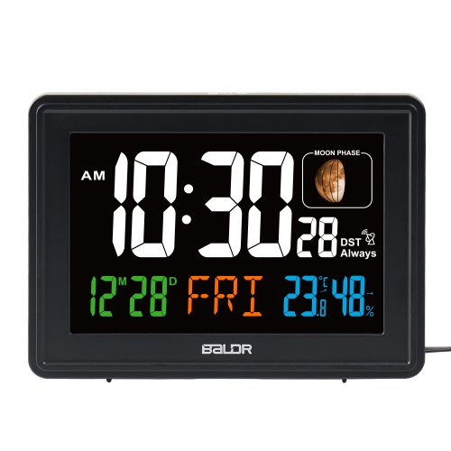 DIGITAL RADIO CONTROLLED ALARM CLOCK WITH MOON PHASE